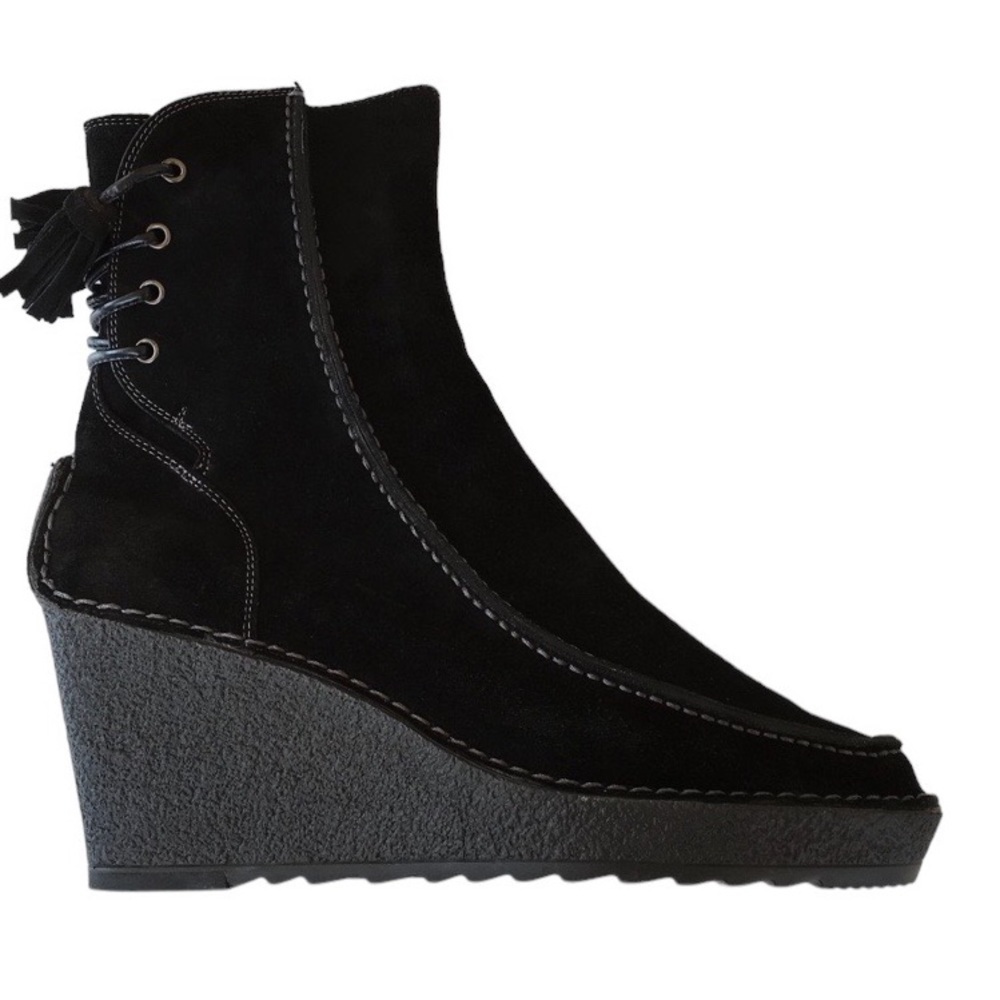 Pons Quintana Menorca Ankle Boots Black Wedge